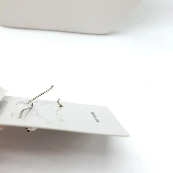 .925 Sterling Silver Pearl Garnet Dangle Vintage Earrings Please Read As Is - Picture 5 of 6